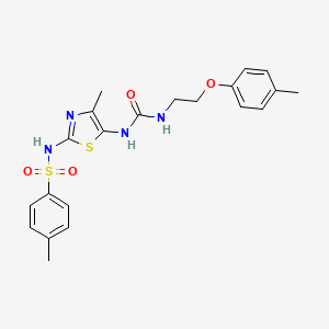 molecular formula C21H24N4O4S2 B5223020 4-methyl-N-{4-methyl-5-[({[2-(4-methylphenoxy)ethyl]amino}carbonyl)amino]-1,3-thiazol-2-yl}benzenesulfonamide 