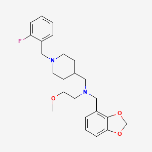 molecular formula C24H31FN2O3 B5223032 (1,3-benzodioxol-4-ylmethyl){[1-(2-fluorobenzyl)-4-piperidinyl]methyl}(2-methoxyethyl)amine 