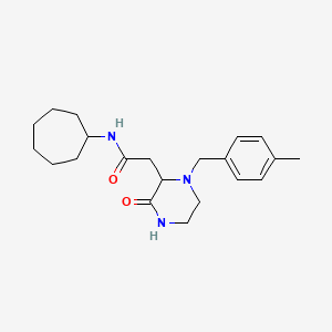 molecular formula C21H31N3O2 B5223037 N-cycloheptyl-2-[1-(4-methylbenzyl)-3-oxo-2-piperazinyl]acetamide 
