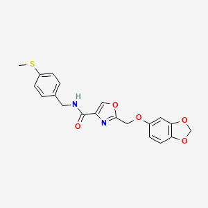 molecular formula C20H18N2O5S B5223055 2-[(1,3-benzodioxol-5-yloxy)methyl]-N-[4-(methylthio)benzyl]-1,3-oxazole-4-carboxamide 