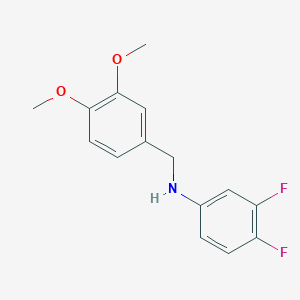 molecular formula C15H15F2NO2 B5223090 (3,4-difluorophenyl)(3,4-dimethoxybenzyl)amine 