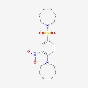 molecular formula C18H27N3O4S B5223114 1-{[4-(1-azepanyl)-3-nitrophenyl]sulfonyl}azepane 