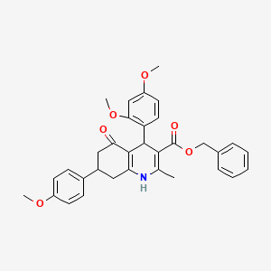molecular formula C33H33NO6 B5223121 benzyl 4-(2,4-dimethoxyphenyl)-7-(4-methoxyphenyl)-2-methyl-5-oxo-1,4,5,6,7,8-hexahydro-3-quinolinecarboxylate 
