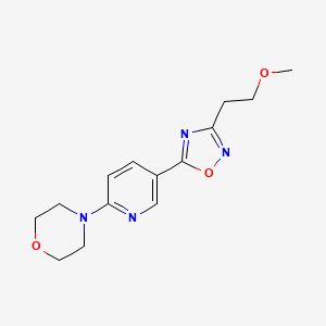 molecular formula C14H18N4O3 B5223123 4-{5-[3-(2-methoxyethyl)-1,2,4-oxadiazol-5-yl]-2-pyridinyl}morpholine 
