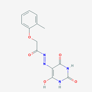 molecular formula C13H12N4O5 B5223130 2-(2-methylphenoxy)-N'-(2,4,6-trioxotetrahydro-5(2H)-pyrimidinylidene)acetohydrazide 