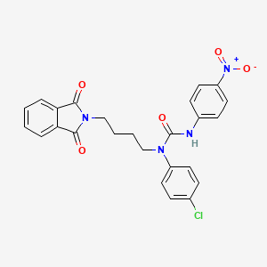 molecular formula C25H21ClN4O5 B5223158 N-(4-chlorophenyl)-N-[4-(1,3-dioxo-1,3-dihydro-2H-isoindol-2-yl)butyl]-N'-(4-nitrophenyl)urea 