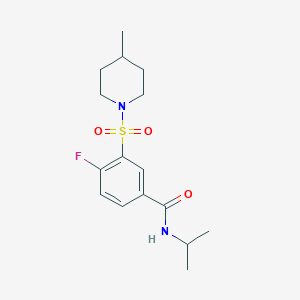 molecular formula C16H23FN2O3S B5223185 4-fluoro-N-isopropyl-3-[(4-methyl-1-piperidinyl)sulfonyl]benzamide 