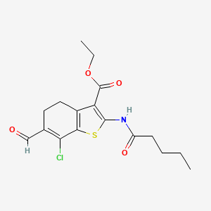 ethyl 7-chloro-6-formyl-2-(pentanoylamino)-4,5-dihydro-1-benzothiophene-3-carboxylate