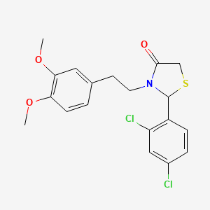molecular formula C19H19Cl2NO3S B5223198 2-(2,4-dichlorophenyl)-3-[2-(3,4-dimethoxyphenyl)ethyl]-1,3-thiazolidin-4-one 