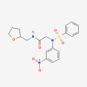 molecular formula C19H21N3O6S B5223271 N~2~-(3-nitrophenyl)-N~2~-(phenylsulfonyl)-N~1~-(tetrahydro-2-furanylmethyl)glycinamide 