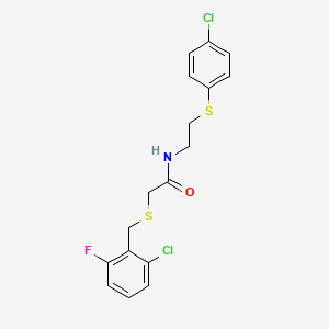 molecular formula C17H16Cl2FNOS2 B5223284 2-[(2-chloro-6-fluorobenzyl)thio]-N-{2-[(4-chlorophenyl)thio]ethyl}acetamide 