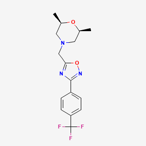 molecular formula C16H18F3N3O2 B5223289 (2R*,6S*)-2,6-dimethyl-4-({3-[4-(trifluoromethyl)phenyl]-1,2,4-oxadiazol-5-yl}methyl)morpholine 