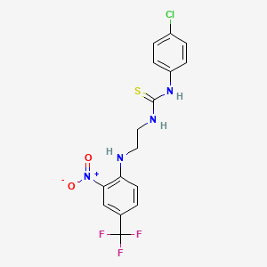 molecular formula C16H14ClF3N4O2S B5223299 N-(4-chlorophenyl)-N'-(2-{[2-nitro-4-(trifluoromethyl)phenyl]amino}ethyl)thiourea 