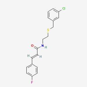 N-{2-[(3-chlorobenzyl)thio]ethyl}-3-(4-fluorophenyl)acrylamide