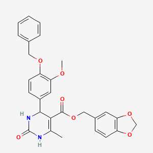molecular formula C28H26N2O7 B5223339 1,3-benzodioxol-5-ylmethyl 4-[4-(benzyloxy)-3-methoxyphenyl]-6-methyl-2-oxo-1,2,3,4-tetrahydro-5-pyrimidinecarboxylate 