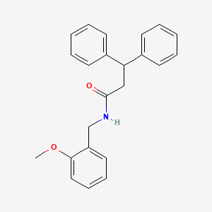 molecular formula C23H23NO2 B5223346 N-(2-methoxybenzyl)-3,3-diphenylpropanamide 