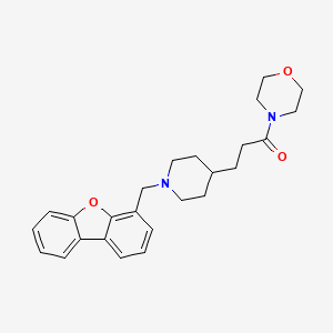 molecular formula C25H30N2O3 B5223353 4-{3-[1-(dibenzo[b,d]furan-4-ylmethyl)-4-piperidinyl]propanoyl}morpholine 