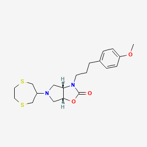 molecular formula C20H28N2O3S2 B5223366 (3aS*,6aR*)-5-(1,4-dithiepan-6-yl)-3-[3-(4-methoxyphenyl)propyl]hexahydro-2H-pyrrolo[3,4-d][1,3]oxazol-2-one 