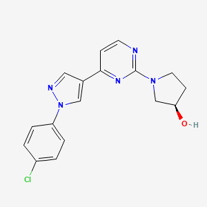 molecular formula C17H16ClN5O B5223374 (3R)-1-{4-[1-(4-chlorophenyl)-1H-pyrazol-4-yl]-2-pyrimidinyl}-3-pyrrolidinol 