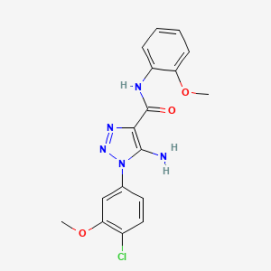 molecular formula C17H16ClN5O3 B5223411 5-amino-1-(4-chloro-3-methoxyphenyl)-N-(2-methoxyphenyl)-1H-1,2,3-triazole-4-carboxamide 