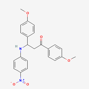 molecular formula C23H22N2O5 B5223448 1,3-bis(4-methoxyphenyl)-3-[(4-nitrophenyl)amino]-1-propanone 