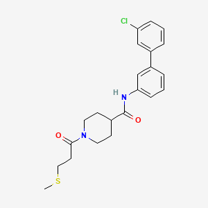 molecular formula C22H25ClN2O2S B5223478 N-(3'-chloro-3-biphenylyl)-1-[3-(methylthio)propanoyl]-4-piperidinecarboxamide 