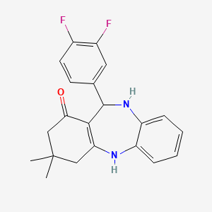 molecular formula C21H20F2N2O B5223503 11-(3,4-difluorophenyl)-3,3-dimethyl-2,3,4,5,10,11-hexahydro-1H-dibenzo[b,e][1,4]diazepin-1-one 