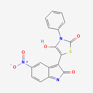 molecular formula C17H9N3O5S B5223505 5-(5-nitro-2-oxo-1,2-dihydro-3H-indol-3-ylidene)-3-phenyl-1,3-thiazolidine-2,4-dione CAS No. 5845-48-7