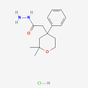 2-(2,2-dimethyl-4-phenyltetrahydro-2H-pyran-4-yl)acetohydrazide hydrochloride