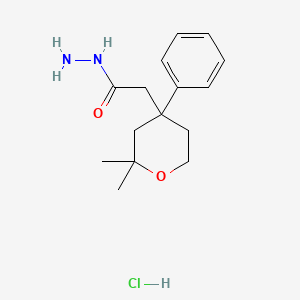 molecular formula C15H23ClN2O2 B5223536 2-(2,2-dimethyl-4-phenyltetrahydro-2H-pyran-4-yl)acetohydrazide hydrochloride 