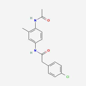 molecular formula C17H17ClN2O2 B5223581 N-[4-(acetylamino)-3-methylphenyl]-2-(4-chlorophenyl)acetamide 