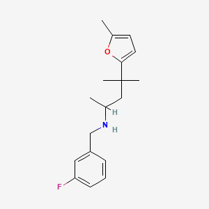 molecular formula C18H24FNO B5223591 N-(3-fluorobenzyl)-4-methyl-4-(5-methyl-2-furyl)-2-pentanamine 