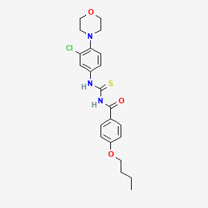 molecular formula C22H26ClN3O3S B5223600 4-butoxy-N-({[3-chloro-4-(4-morpholinyl)phenyl]amino}carbonothioyl)benzamide 