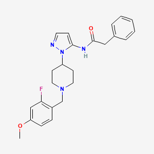 N-{1-[1-(2-fluoro-4-methoxybenzyl)-4-piperidinyl]-1H-pyrazol-5-yl}-2-phenylacetamide