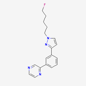 molecular formula C18H19FN4 B5223619 2-{3-[1-(5-fluoropentyl)-1H-pyrazol-3-yl]phenyl}pyrazine 