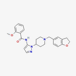 molecular formula C25H28N4O3 B5223643 N-{1-[1-(2,3-dihydro-1-benzofuran-5-ylmethyl)-4-piperidinyl]-1H-pyrazol-5-yl}-2-methoxybenzamide 