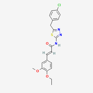 molecular formula C21H20ClN3O3S B5223646 N-[5-(4-chlorobenzyl)-1,3,4-thiadiazol-2-yl]-3-(4-ethoxy-3-methoxyphenyl)acrylamide 