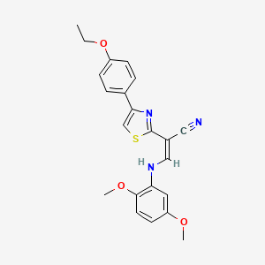molecular formula C22H21N3O3S B5223650 3-[(2,5-dimethoxyphenyl)amino]-2-[4-(4-ethoxyphenyl)-1,3-thiazol-2-yl]acrylonitrile 
