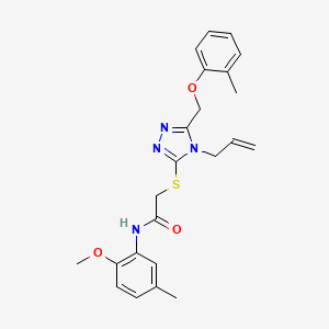 molecular formula C23H26N4O3S B5223682 2-({4-allyl-5-[(2-methylphenoxy)methyl]-4H-1,2,4-triazol-3-yl}thio)-N-(2-methoxy-5-methylphenyl)acetamide 