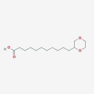 molecular formula C15H28O4 B5223688 11-(1,4-dioxan-2-yl)undecanoic acid 