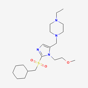 1-{[2-[(cyclohexylmethyl)sulfonyl]-1-(2-methoxyethyl)-1H-imidazol-5-yl]methyl}-4-ethylpiperazine