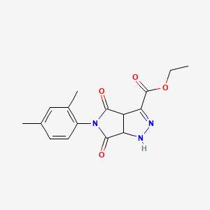 molecular formula C16H17N3O4 B5223707 ethyl 5-(2,4-dimethylphenyl)-4,6-dioxo-1,3a,4,5,6,6a-hexahydropyrrolo[3,4-c]pyrazole-3-carboxylate 