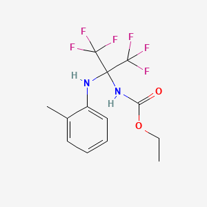 molecular formula C13H14F6N2O2 B5223711 ethyl [2,2,2-trifluoro-1-[(2-methylphenyl)amino]-1-(trifluoromethyl)ethyl]carbamate 