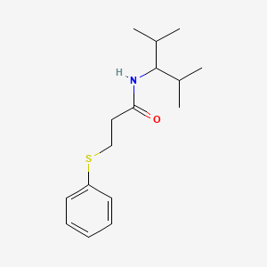 molecular formula C16H25NOS B5223756 N-(1-isopropyl-2-methylpropyl)-3-(phenylthio)propanamide 