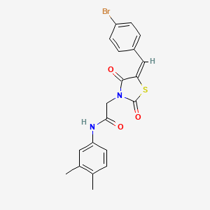 molecular formula C20H17BrN2O3S B5223770 2-[5-(4-bromobenzylidene)-2,4-dioxo-1,3-thiazolidin-3-yl]-N-(3,4-dimethylphenyl)acetamide 