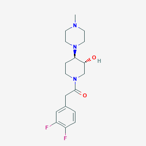 molecular formula C18H25F2N3O2 B5223788 (3R*,4R*)-1-[(3,4-difluorophenyl)acetyl]-4-(4-methyl-1-piperazinyl)-3-piperidinol 