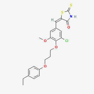 molecular formula C22H22ClNO4S2 B5223791 5-{3-chloro-4-[3-(4-ethylphenoxy)propoxy]-5-methoxybenzylidene}-2-thioxo-1,3-thiazolidin-4-one 