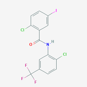 molecular formula C14H7Cl2F3INO B5223834 2-chloro-N-[2-chloro-5-(trifluoromethyl)phenyl]-5-iodobenzamide 