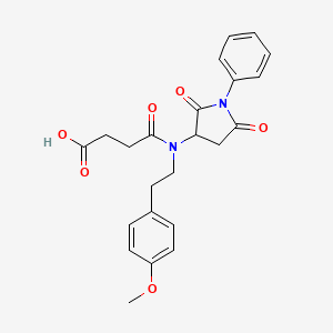 molecular formula C23H24N2O6 B5223839 4-{(2,5-dioxo-1-phenyl-3-pyrrolidinyl)[2-(4-methoxyphenyl)ethyl]amino}-4-oxobutanoic acid 