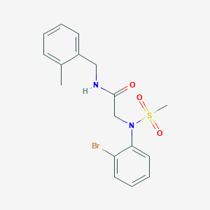 molecular formula C17H19BrN2O3S B5223851 N~2~-(2-bromophenyl)-N~1~-(2-methylbenzyl)-N~2~-(methylsulfonyl)glycinamide 